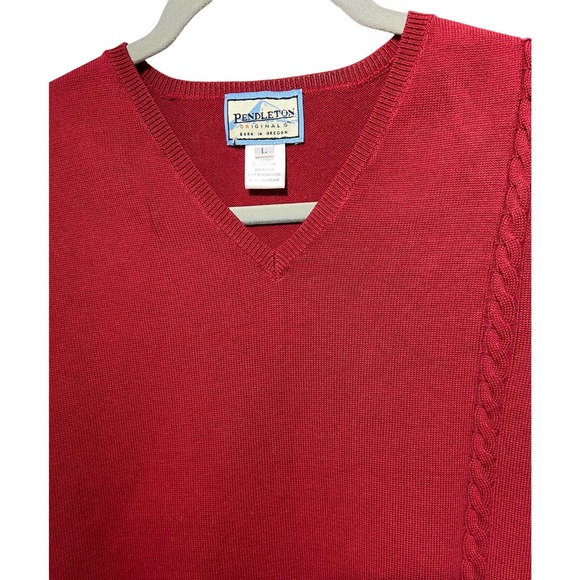 PENDLETON Men's Red Sweater Vest SZ L Mens125 * Pre Owned - Picture 8 of 8